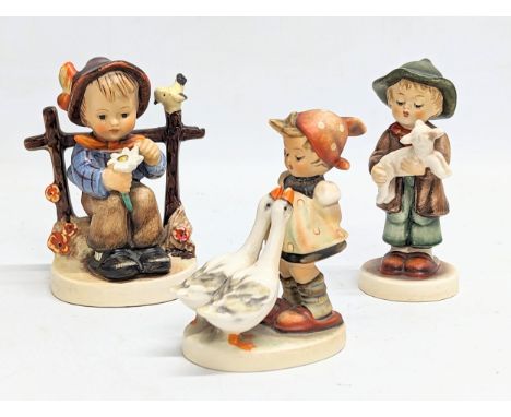 3 Goebel Pottery figures. Largest measures 12cm 