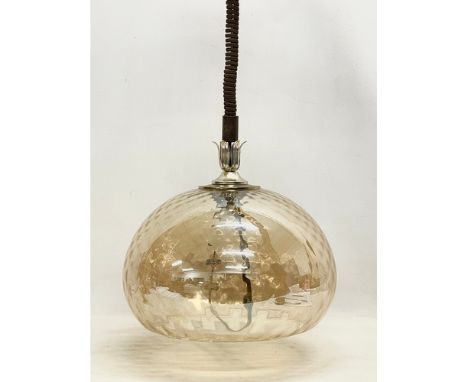An Italian Mid Century ceiling light by Rolly. 65cm including chain. Shade measure 34x26cm 