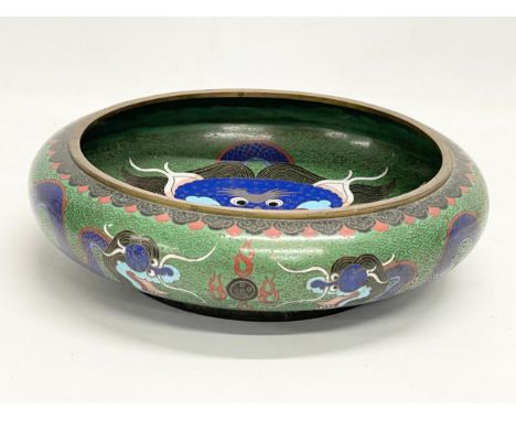 A large early 20th century Chinese Cloisonné enamel bowl. 30x9cm 
