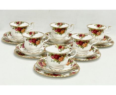 An 18 piece Royal Albert ‘Old Country Roses’ tea set.  6 sandwich plates, 6 saucers, 6 cups. 