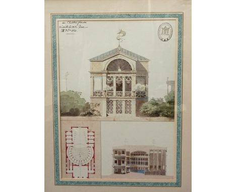 SET OF SIX FRENCH ARCHITECTURAL PRINTSdepicting elevations to various properties, all framed and glazed (6) 