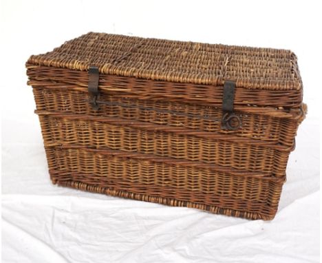 LARGE VINTAGE WICKER HAMPERwith carrying handles, 44cm high x 86cm wide x 48cm deep