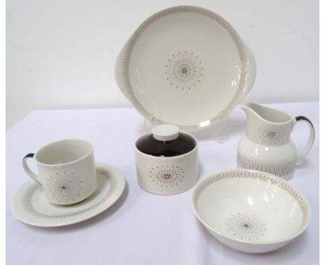 ROYAL DOULTON DINNER SERVICEin the Morning Star pattern comprising six place settings including dinner and side plates, soup 