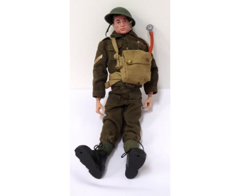 1960s 'ACTION MAN BY PALITOY' FIGUREin WWII British battle dress uniform, 30cm high