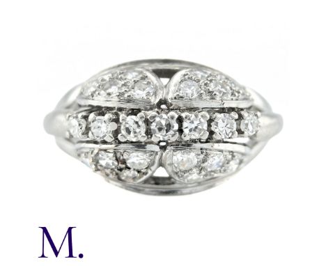 A Diamond Ring in 18K white gold set with 23 diamonds amounting to x ct. Size: Weight: 7.5g