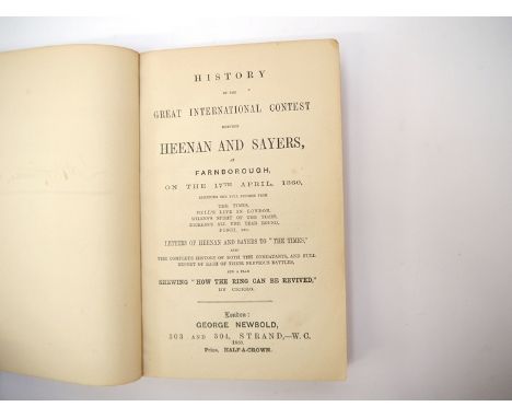 George Newbold & "Cicero": 'History of the Great International contest Between Heenan and Sayers, at Farnborough, on the 17th