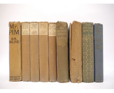 A.A. Milne, nine titles, including: 'Once on a time', London, Hodder &amp; Stoughton, 1917, 1st edition, coloured frontis, or