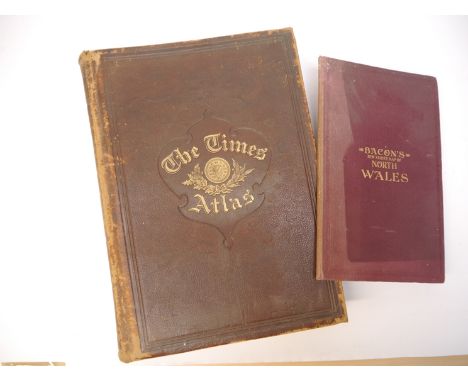 'The Times Atlas', London, 1895, 117 pages of engraved coloured maps as called for, folio, original full calf gilt (rubbed an