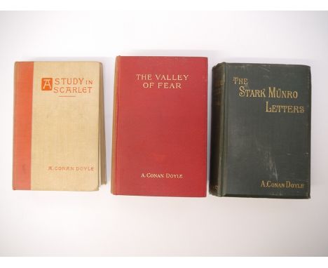 Arthur Conan Doyle, three titles: 'The Valley of Fear', London, Smith, Elder, 1915, 1st edition, frontis by Frank Wiles, 306,