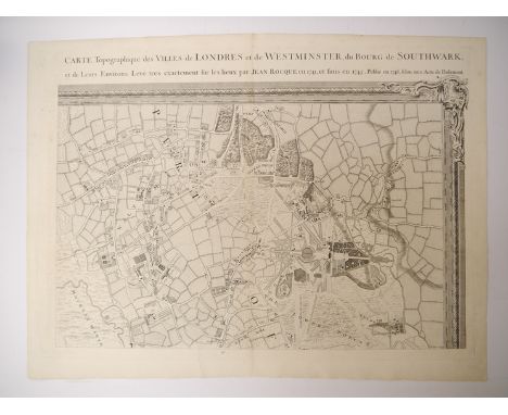 London. John Rocque. [An Exact Survey of the citys of London Westminster ye Borough of Southwark and the Country near ten mil