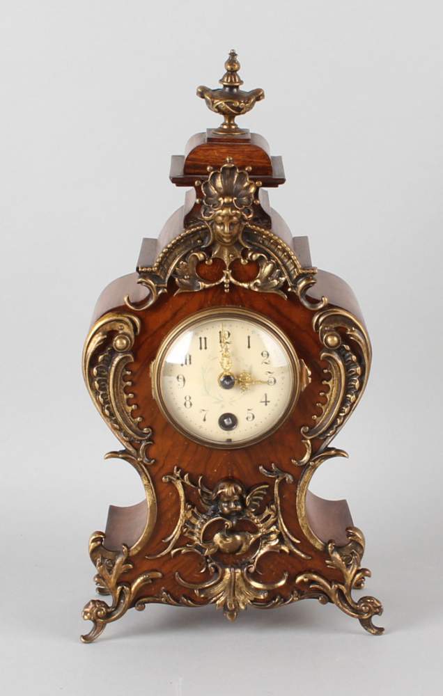 Original Lenzkirch clock about 1890, walnut with bronze fittings ...