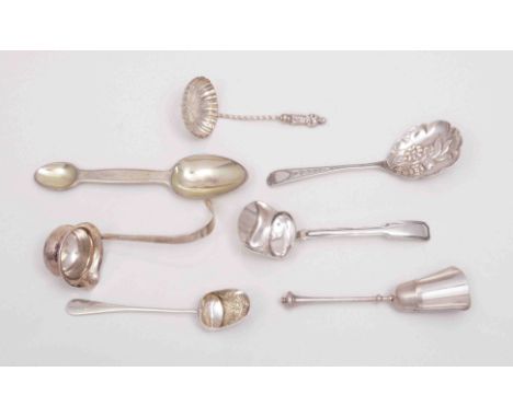 A silver sauce ladle, by Cooper Bros & Sons Limited, Sheffield 1925, an Edwardian silver gilt double ended spoon by Holland, 