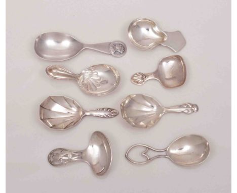 A Commemorative silver caddy spoon, by Turner & Simpson Ltd, Birmingham 1936, The Coronation of George VI and seven other 20t