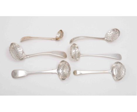 A George III ladle shape sifter spoon, by William Eaton, London 1801, Old English pattern, Fiddle pattern sifter spoon by Ele