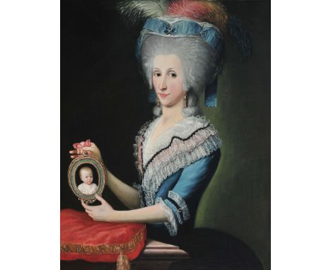 Adeliges Portraitgemälde Italien oder Donaumonarchie Öl auf Leinwand 91 x 71 cm Datiert 1787 Originaler Rahmen aus der Entste