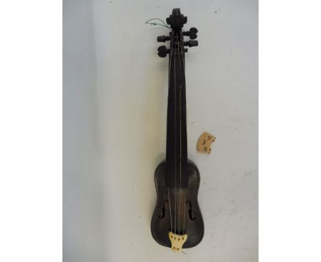 A Pochette or Kit pocket violin with a bone tailpiece.