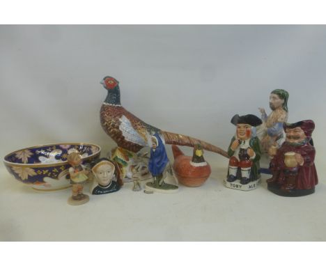 A collection of 19th Century and later ceramics including Goebel, Rye pottery etc. 