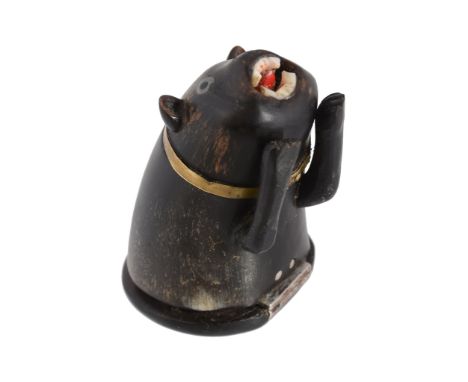 A George III horn novelty snuff box, circa 1790, in the form of a cat  A George III horn novelty snuff box,   circa 1790, in 