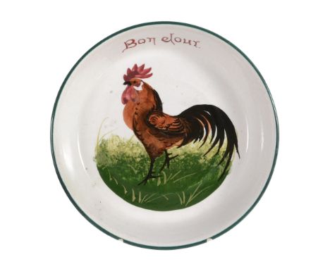 A Wemyss 'Bonjour' cup and saucer, circa 1900 , painted by Karel Nekola  A Wemyss 'Bonjour' cup and saucer, circa 1900  ,   p