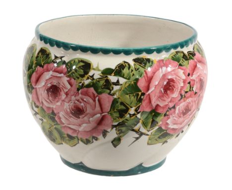 A Wemyss 'Combe' Jardiniere, circa 1900, painted by James Sharp  A Wemyss 'Combe' Jardiniere, circa 1900,   painted by James 