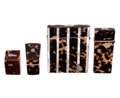 Four Victorian tortoiseshell items, comprising  Four Victorian tortoiseshell items,   comprising: a tortoiseshell and mother 