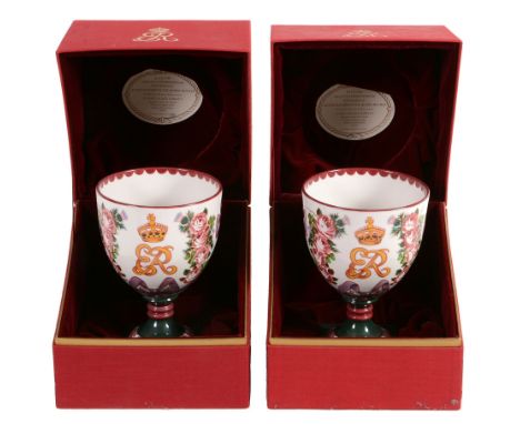 A Royal Doulton Wemyss Centenary Presentation Goblet and Presentation box  A Royal Doulton Wemyss Centenary Presentation Gobl
