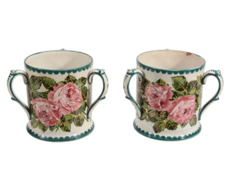 Two Wemyss three-handled loving cups, circa 1900 , probably by Karel Nekola  Two Wemyss three-handled loving cups, circa 1900