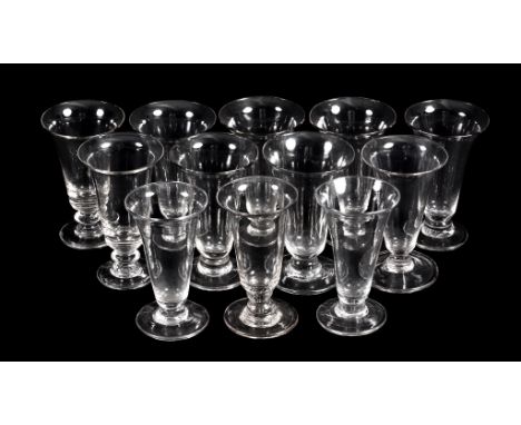 Twelve various and similar short ale glasses  Twelve various and similar short ale glasses,   various dates first half 19th c