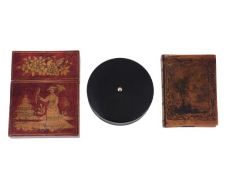A French tortoiseshell circular snuff box, circa 1820  A French tortoiseshell circular snuff box,   circa 1820, plain with pl