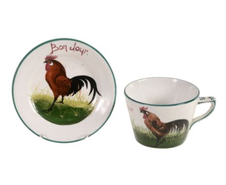 A small Wemyss early morning 'Bonjour' plate, circa 1900  A small Wemyss early morning 'Bonjour' plate, circa 1900  , painted