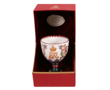 A Royal Doulton Wemyss Centenary Presentation Goblet and Presentation box  A Royal Doulton Wemyss Centenary Presentation Gobl