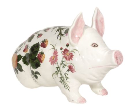 A rare dated large Wemyss Bovey Tracey pig, painted by Esther Clark  A rare dated large Wemyss Bovey Tracey pig, painted by E