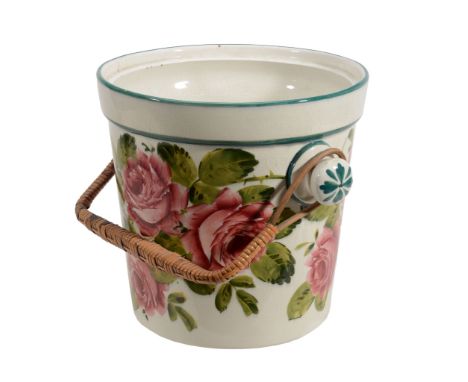 A large Wemyss basin, circa 1900, painted by James Sharp, with pink roses  A large Wemyss basin, circa 1900,   painted by Jam