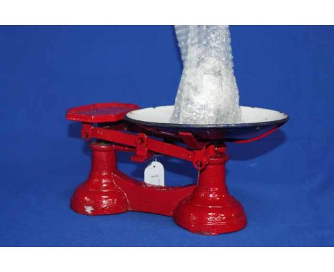CIRCA 1950s SET OF SCALES
painted red, with weights 