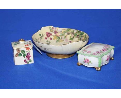 LOT OF CIRCA 1930s CHINA
including a Royal Winton preserve pot, handpainted trinket box, initialled 'P.M.C'', etc 