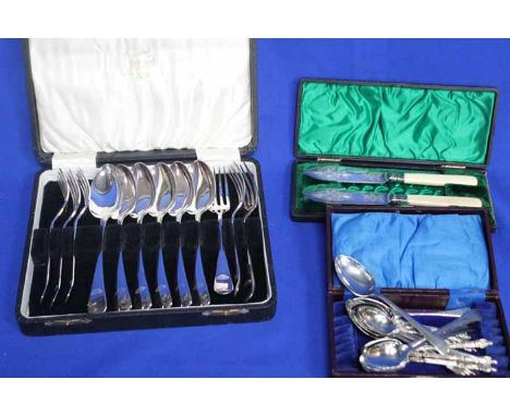 LOT OF SILVER PLATED FLATWARE
including apostle spoons, etc 