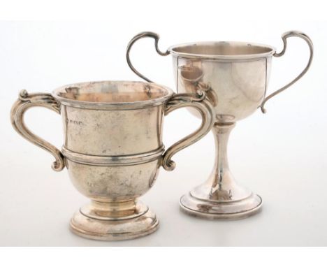 TWO GEORGE V SILVER TROPHY CUPS, 9 AND 12.5CM H, BOTH BIRMINGHAM, 1931 AND C, 6OZS 10DWTS