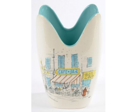 A MIDWINTER STYLE CRAFT FASHION SHAPE CANNES VASE DESIGNED BY SIR HUGH CASSON, C1960, 17.5CM H, PRINTED MARK ++GOOD CONDITION