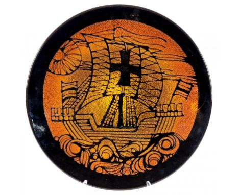 A POOLE POTTERY AEGEAN CHARGER, C1970, 34.5CM D, PRINTED MARK, PAINTED DECORATOR'S INITIALS ++GOOD CONDITION, NO RESTORATION 