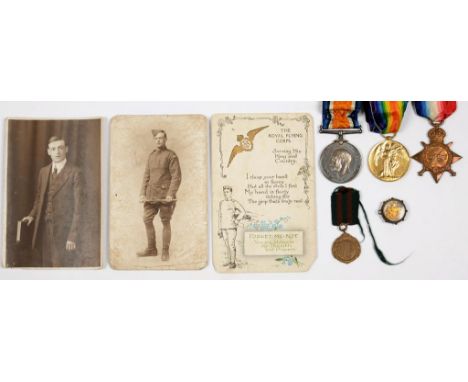 WORLD WAR ONE GROUP OF THREE, 1914-15 STAR, BRITISH WAR MEDAL AND VICTORY MEDAL, C-287 PTE S COWLING K R RIF C [C-287 CPL S C