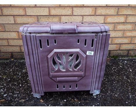 A vintage Flamus, French, cast iron and enamel stove by Briffault, Paris, approximately 45 cm x 51 cm x 33 cm