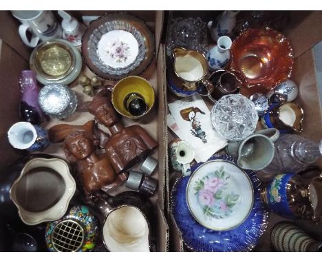 A mixed lot comprising ceramics to include a Denby salt pig, Japanese vases, Royal Doulton, Royal Worcester and similar, glas