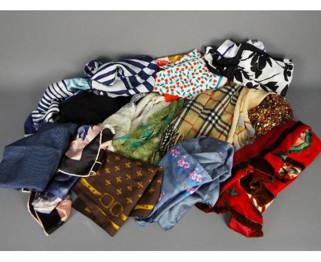 Vintage Clothing - A collection of lady's headscarves, silk and similar.