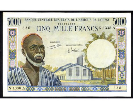 West African States P 104Af Linzmayer B109Af Banque Centrale des États de l'Afrique de l'Ouest5000 Francs (1961-77). Portrait