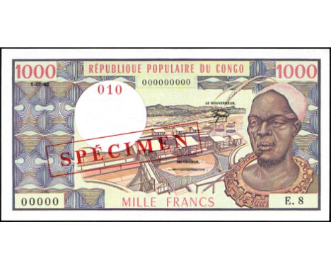 Congo Republic P 3es Linzmayer B202fs Leclerc/Kolsky 621 Banque des États de l'Afrique Centrale1000 Francs 1 August 1982 SPEC