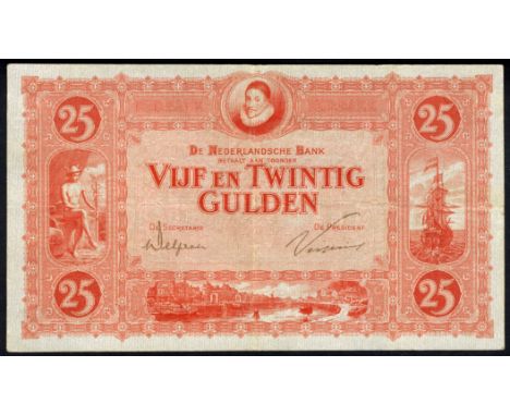 Netherlands AV 47.1c.3 PL58.c3.a P 36a. De Nederlandsche Bank 25 Gulden 24 November 1921. Mercury seated at left portrait Wil