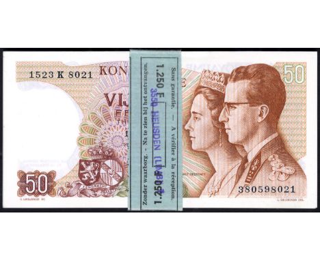 Belgium NBBB-45d P 139 Royaume de Belgique - Koninkrijk België Treasury Notes. Lot containing 1 pack (consequtive numbers) wi