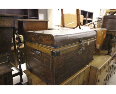 Victorian Tin Grain Painted Travelling Trunk