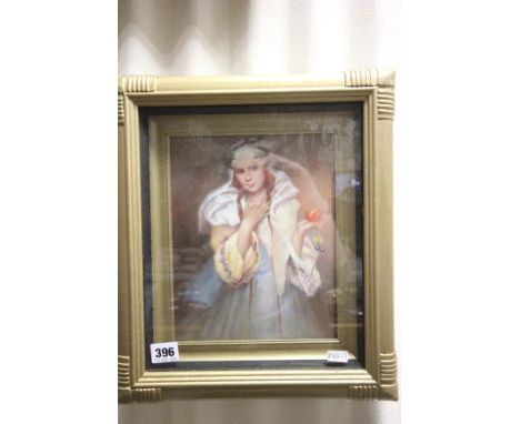 Gilt Framed oil Painting portrait of an early 20th century Lady