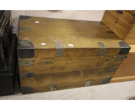 Late Victorian Pine Trunk with Double Locks
